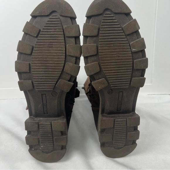 Manas Brown Suede Studded Biker Boots With Fringe Women’s EU 40/ US 9.5 - Picture 5 of 10